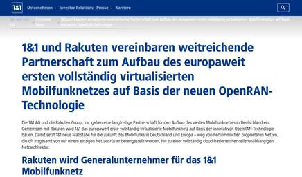 Die 1&amp;1-Pressemitteilung vor der Änderung. (Screenshot: Golem.de)